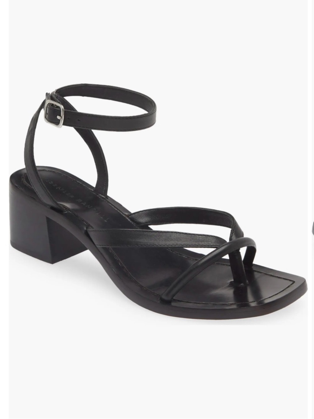 Loeffler Randall Black Strappy Block Heel Sandals